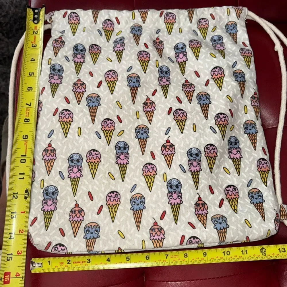 SKECHERS Fun Ice-Creams Print Drawstring Bag NWOT